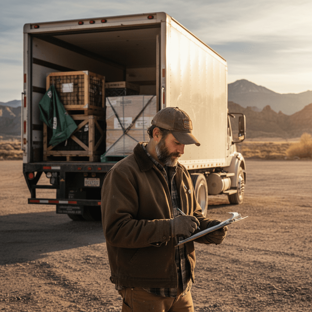 Anders Logistics founder overseeing freight preparation