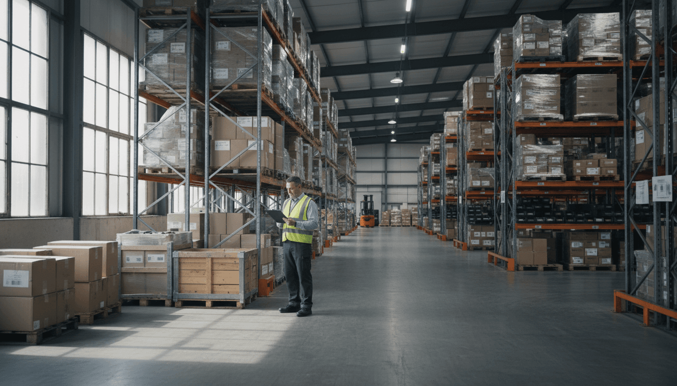 Logistics professional reviewing shipment details in Utah warehouse